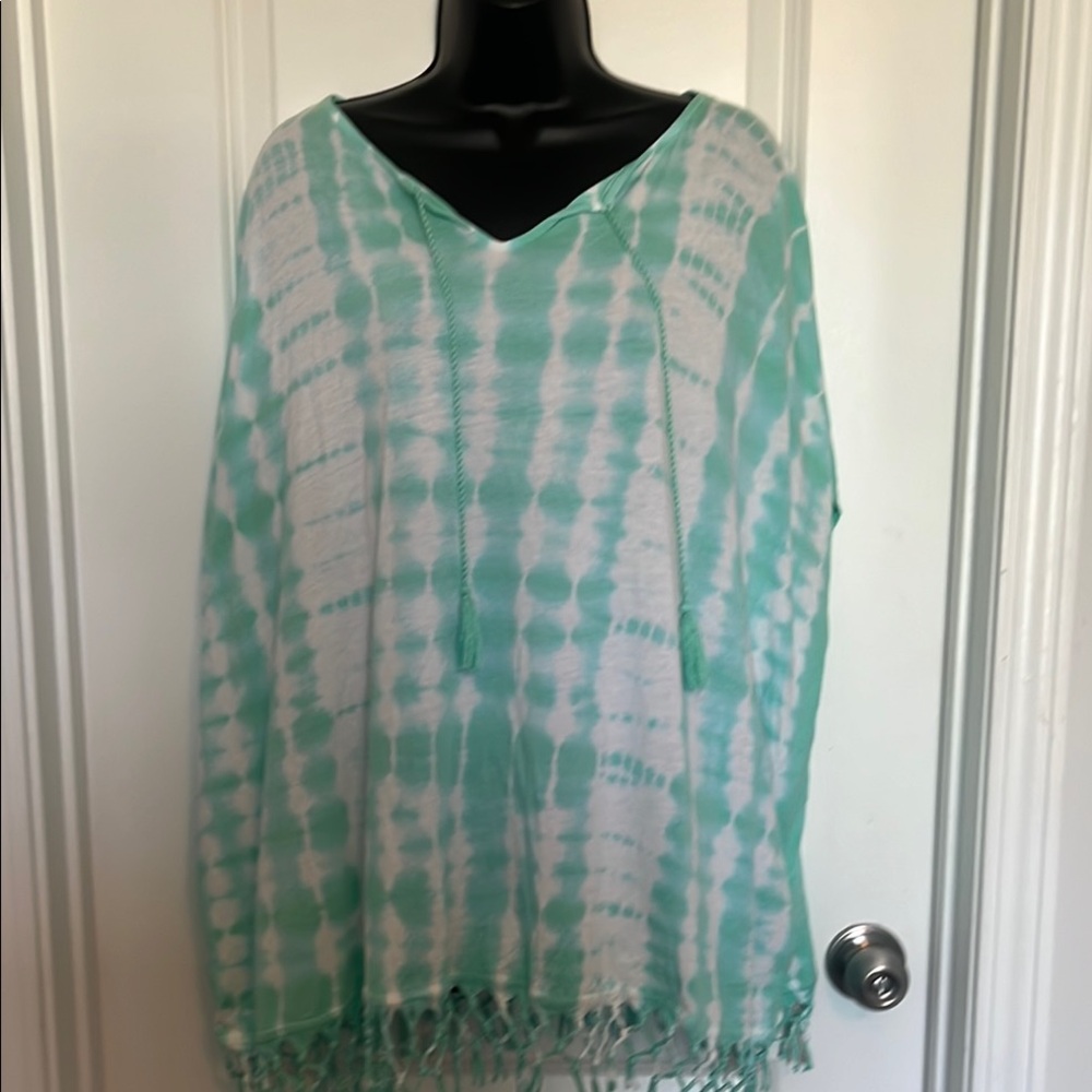 Chaps Mint and White Swim Coverup